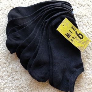 6-Pack MIX NO 6 Womens Low Cut Socks Ankle BLACK